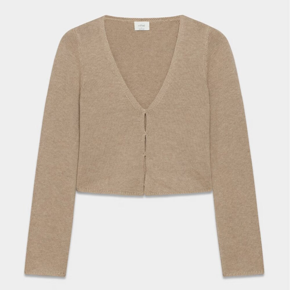 Aritzia Medium Basque Cardigan - Oatmeal beige
